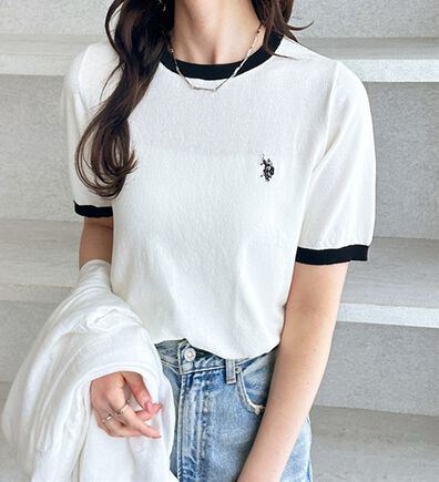 GeeRA（ジーラ）の「【ＵＳ．ＰＯＬＯ．ＡＳＳＮ】配色ニットプルオーバー（ニット・セーター）」