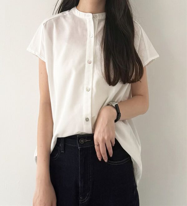 GeeRA（ジーラ）の「綿タッチフレンチスリーブブラウス（ブラウス）」｜詳細画像