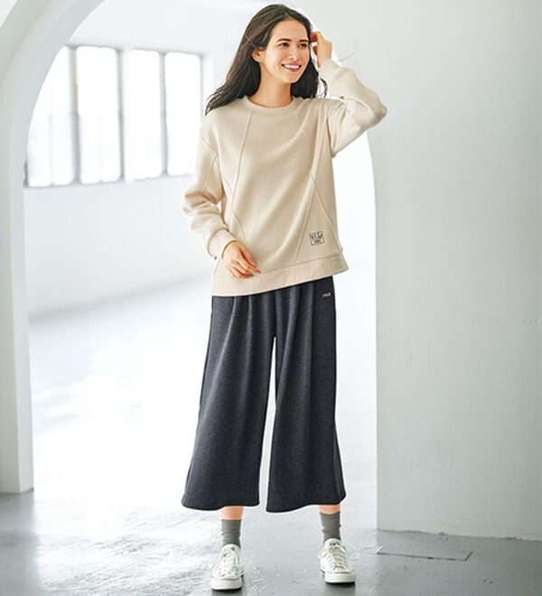 BELLUNA（ベルーナ）の「＜ＦＩＬＡ＞裏シャギータック使いガウチョパンツ（ワイドパンツ・ガウチョ）」｜詳細画像