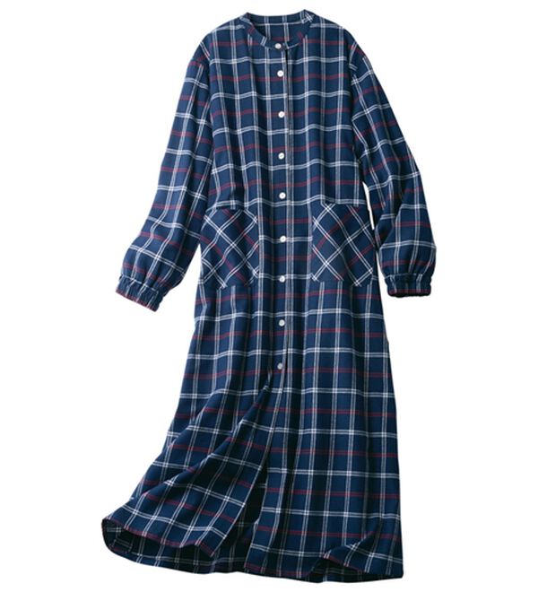 「綿１００％ふんわり柔か微起毛ルームワンピ（パジャマ・ルームウェア）」｜詳細画像