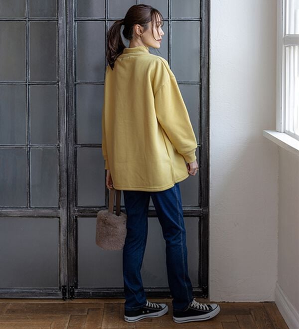 BELLUNA（ベルーナ）の「リブ使いがかわいい裏起毛トレーナー（チュニック）」｜詳細画像