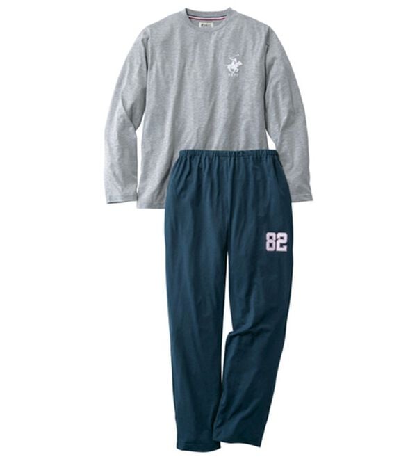 「＜ビバリーヒルズ・ポロクラブ＞お買得デザイン違いセットアップ（メンズルームウェア）」｜グレー長袖