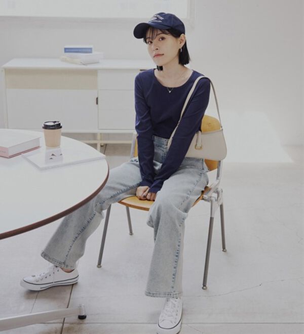 CHAN ME（チャンミ）の「ラウンドネックＴシャツ（Tシャツ）」｜詳細画像