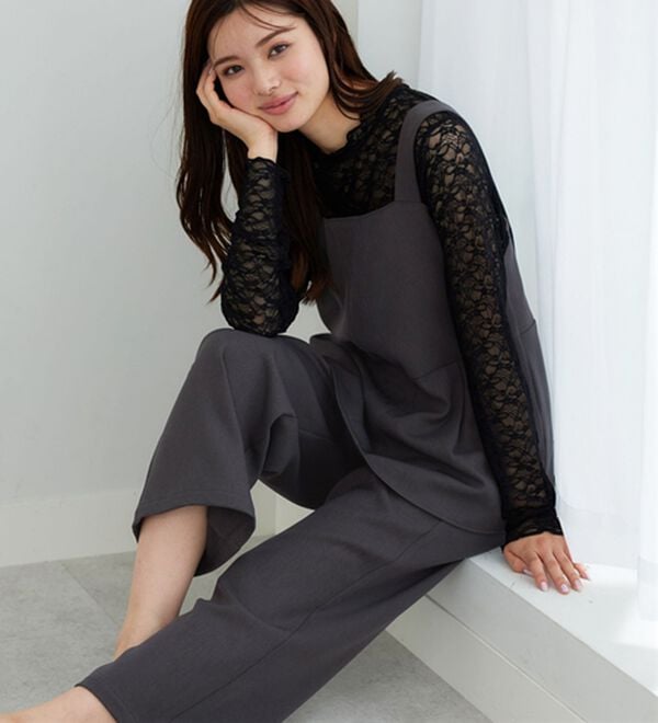 BELLUNA（ベルーナ）の「【2点セット】ウーリッシュ素材ビスチェセットアップ（セットアップ）」｜詳細画像