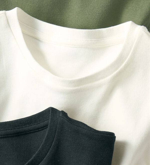 BELLUNA（ベルーナ）の「《ＨｕｇＲｅａｍコットン》オーガニックコットン１００％プルオーバー（Tシャツ）」｜ホワイト