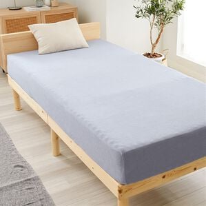 iellio（イエリオ）の「タオル地綿１００％フィットシーツ＜ベッドシーツ・敷布団カバー・ボックスシーツ・のびのび・ぴったり＞（敷布団カバー・シーツ）」｜ブルーグレー