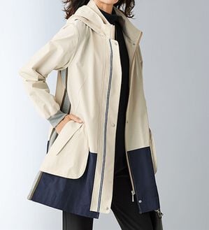 BELLUNA（ベルーナ）の「配色切替グログランテープ使いコート（ハーフコート）」｜詳細画像