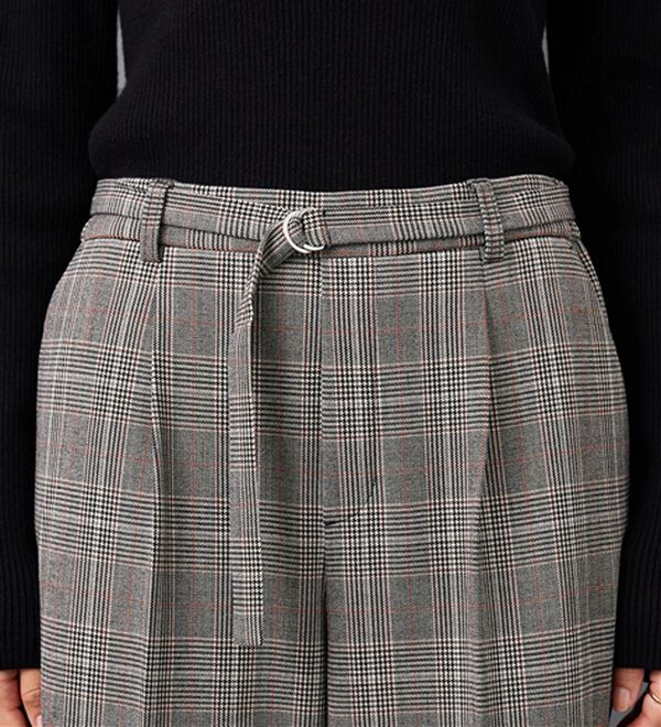 BELLUNA（ベルーナ）の「サマ見え（Ｗ）ベルト付ワイドパンツ（ワイドパンツ・ガウチョ）」｜詳細画像