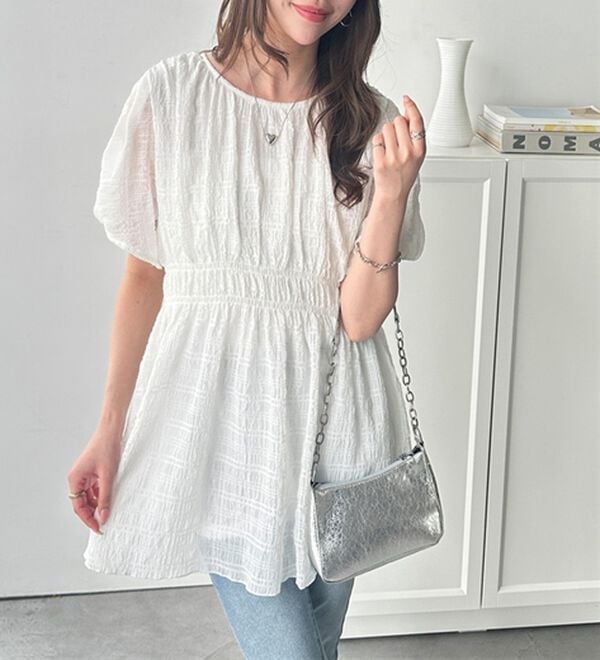 GeeRA（ジーラ）の「前後２ＷＡＹシャーリングチュニック（ブラウス）」｜詳細画像