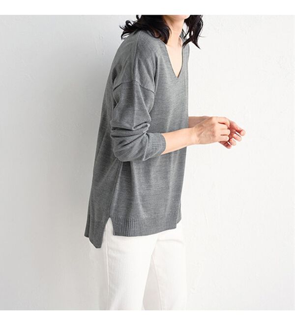 RANAN（ラナン）の「Ｖネックカシミヤタッチニット（ニット・セーター）」｜詳細画像