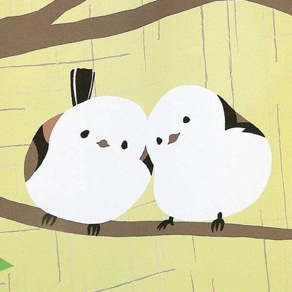 「シマエナガのれん（のれん・間仕切り・カフェカーテン）」｜詳細画像