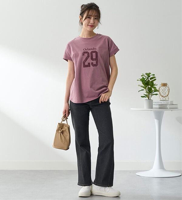 BELLUNA（ベルーナ）の「細見せ！セミフレアーデニムパンツ（フルレングスパンツ）」｜詳細画像