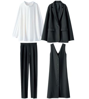 BELLUNA（ベルーナ）の「【４点セット】洗えるストレッチ！着回し自慢４点セットスーツ（その他スーツ）」｜黒