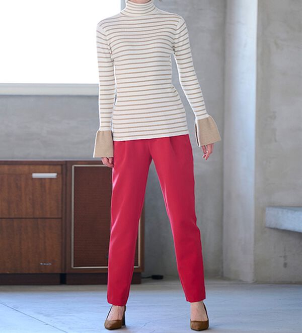 RANAN（ラナン）の「＜ムースタッチ＞洗える！バイカラータートルリブニット（ニット・セーター）」｜詳細画像