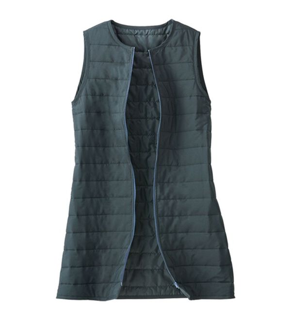 BELLUNA（ベルーナ）の「デニム素材中わたベスト付重ねデザインコート（ロングコート）」｜詳細画像