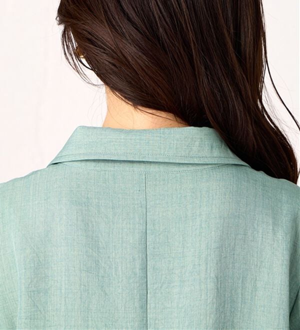 BELLUNA（ベルーナ）の「【接触冷感】麻調素材袖パール付シャツチュニック（チュニック）」｜詳細画像