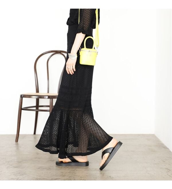 GeeRA（ジーラ）の「クロシェ編風ニットスカート（ロングスカート）」｜詳細画像