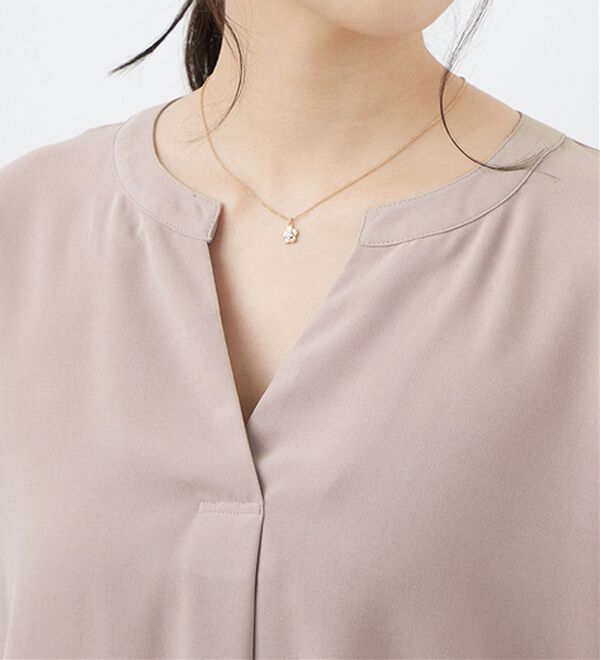 alotta（アロッタ）の「スキッパーとろみブラウスチュニック（ブラウス）」｜詳細画像