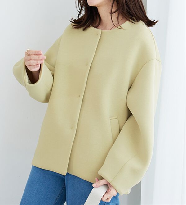 BELLUNA（ベルーナ）の「きれい見えとろみ素材コクーンコート（ハーフコート）」｜詳細画像