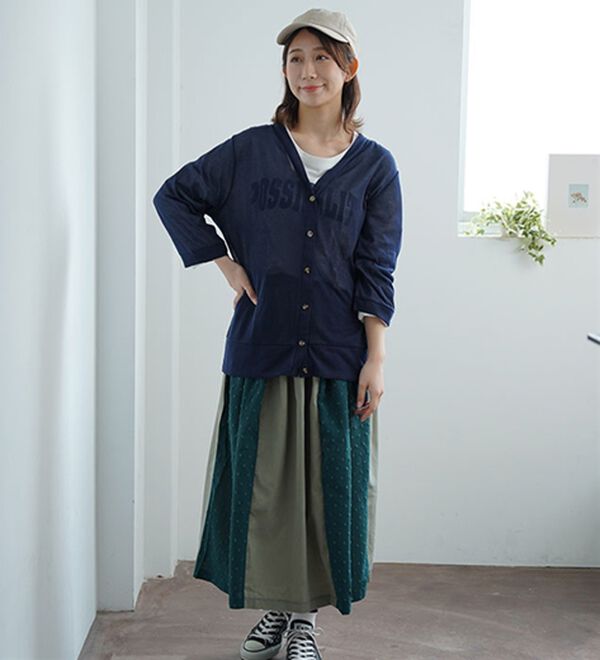 A HAPPY MARILYN（アハッピーマリリン）の「【Ｌ～５Ｌ】長袖・七分袖・半袖　シンプル　カーディガン（ニットカーディガン）」｜詳細画像