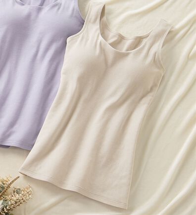 「素肌よろこぶオーガニックコットンブラキャミ（肌着・インナーウェア）」