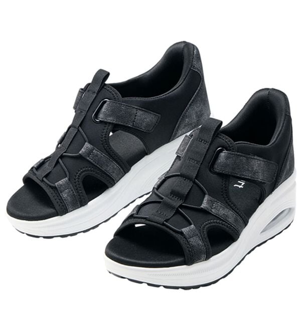 BELLUNA（ベルーナ）の「サッと履けるエアソールスニーカーサンダル（スニーカー）」｜ブラック