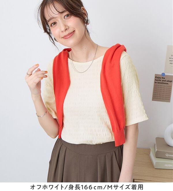 Viola e Viola（ヴィオラ エ ヴィオラ）の「【汗サラ！】Tシャツより上品。きれい見えカットソートップス（カットソー）」｜詳細画像