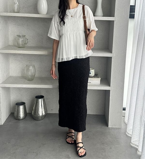 GeeRA（ジーラ）の「シアービスチェドッキングＴシャツ（カットソー）」｜詳細画像