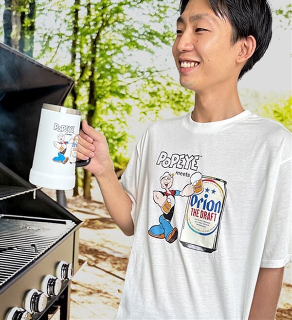 「＜ポパイ＞オリオンコラボＴシャツ＆タンブラーセット（メンズＴシャツ）」｜詳細画像