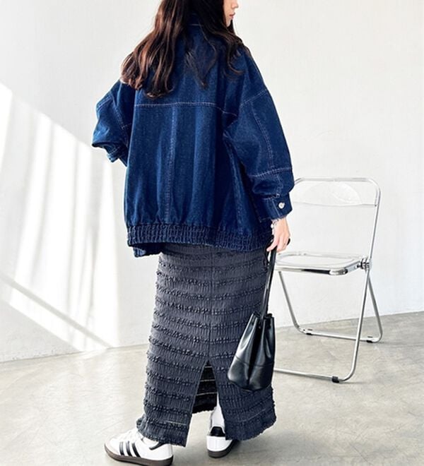 GeeRA（ジーラ）の「すっきりオシャレ見え！ジャカードレースタイトスカート（ロングスカート）」｜詳細画像