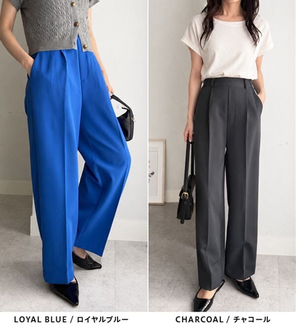 RANAN（ラナン）の「【選べる２丈】機能付！美脚シルエットセンタープレスワイドパンツ（フルレングスパンツ）」｜詳細画像