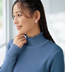 BELLUNA（ベルーナ）の「＜＆ｃｏｃｏｃｈｉ＞ハピネスコットン１００％リブニット　フリル（ニット・セーター）」