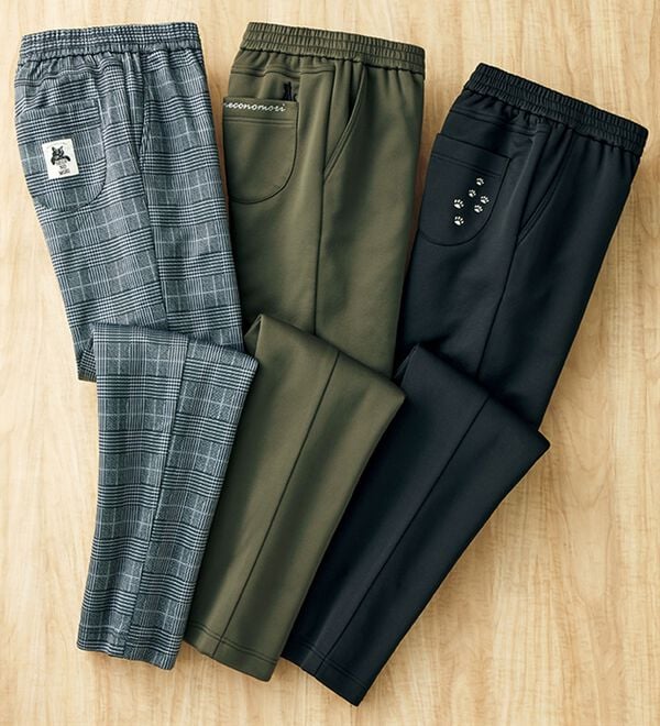 ルフラン（ルフラン）の「【３本組】「猫の毛が落ちやすい」裏起毛パンツ（フルレングスパンツ）」｜詳細画像