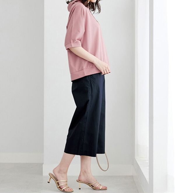 BELLUNA（ベルーナ）の「サラリ綿混ボタン使いキュロットパンツ（クロップドパンツ）」｜詳細画像