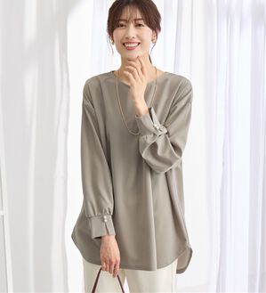 alotta（アロッタ）の「【接触冷感】高見え叶う！裾ラウンドＴシャツチュニック（チュニック）」｜モカベージュ