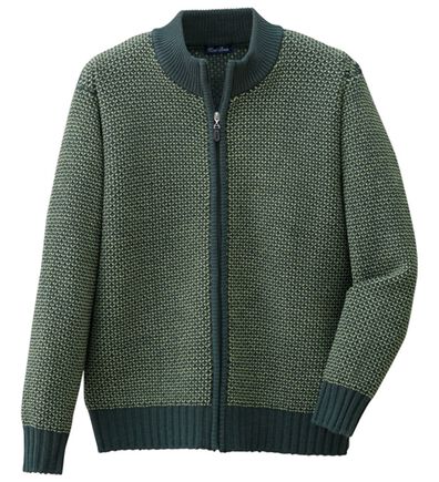 「お洒落編地柄ニットジャケット（メンズブルゾン）」