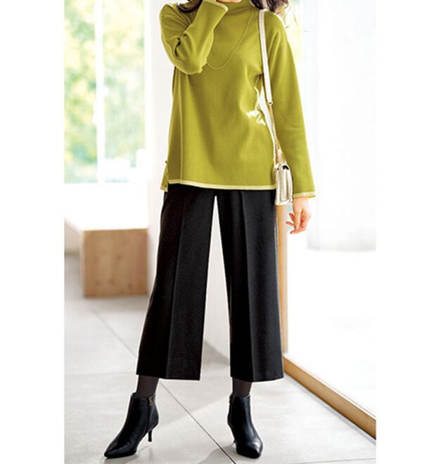 BELLUNA（ベルーナ）の「サマ見え（スーパーウォーム）ウール調センタープレスクロップドパンツ（クロップドパンツ）」｜詳細画像