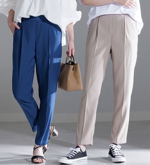 A HAPPY MARILYN（アハッピーマリリン）の「【Ｌ～６Ｌ】Ｒｉｎ 低身長さん高身長さん対応 私サイズで綺麗が叶う 選べる身長別 スラっと美脚ストレッチテーパードパンツ（テーパードパンツ）」｜詳細画像