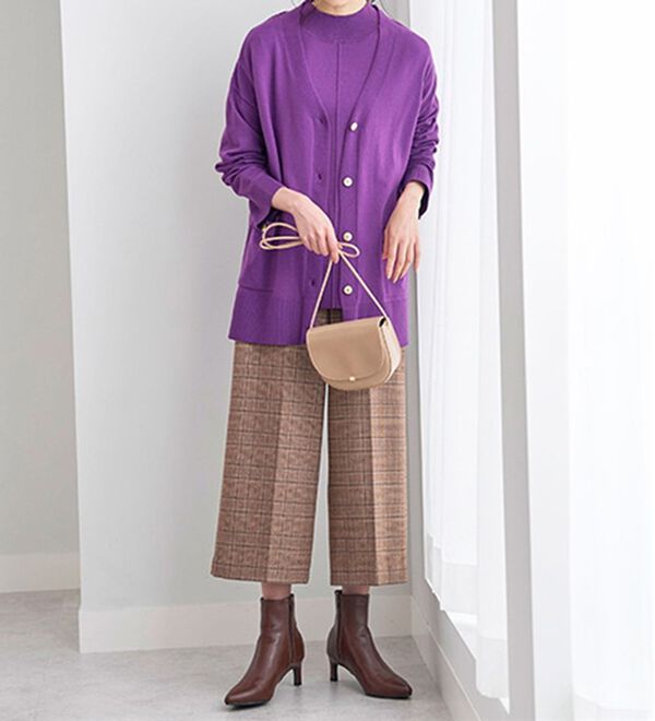 BELLUNA（ベルーナ）の「サマ見え（スーパーウォーム）ウール調センタープレスクロップドパンツ（クロップドパンツ）」｜詳細画像