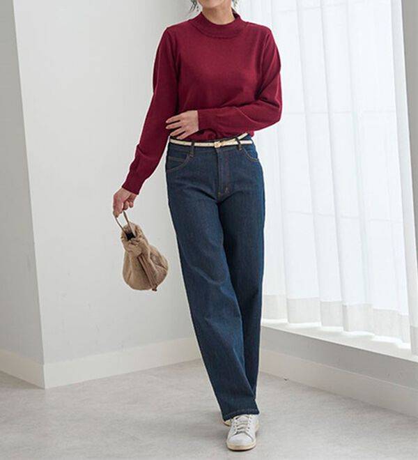 BELLUNA（ベルーナ）の「洗える！メリノウール１００％ハイネックセーター（ニット・セーター）」｜詳細画像