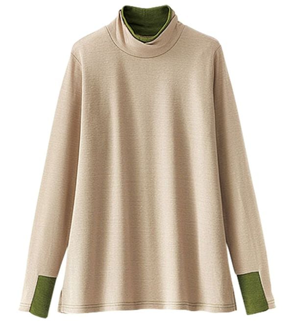 BELLUNA（ベルーナ）の「しっとり素材配色デザインプルオーバー（カットソー）」｜詳細画像