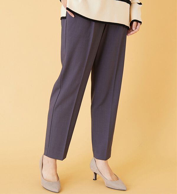 BELLUNA（ベルーナ）の「麻調ストレッチ素材テーパードパンツ（テーパードパンツ）」｜詳細画像