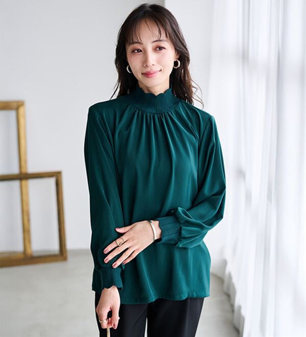 RANAN（ラナン）の「スカラップリブニット使いブラウス（ブラウス）」｜詳細画像