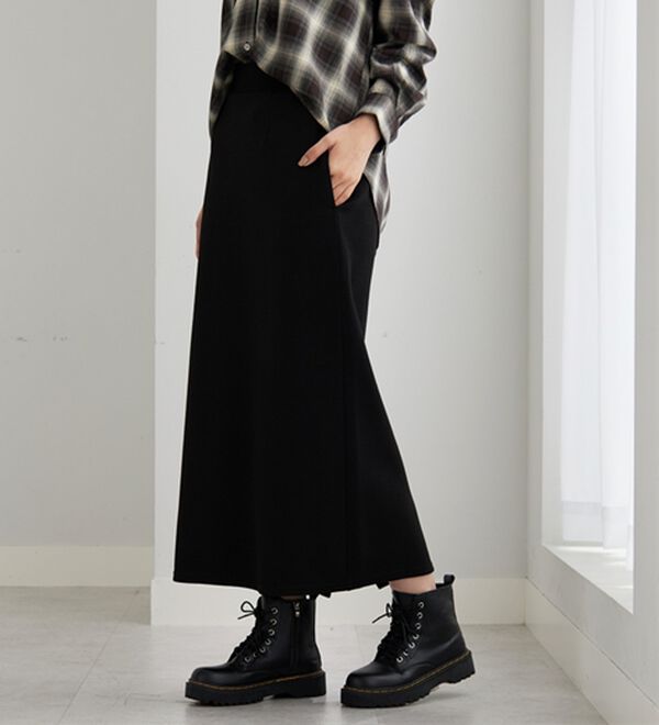 BELLUNA（ベルーナ）の「裏起毛素材ふくれジャカードナロースカート（ロングスカート）」｜詳細画像