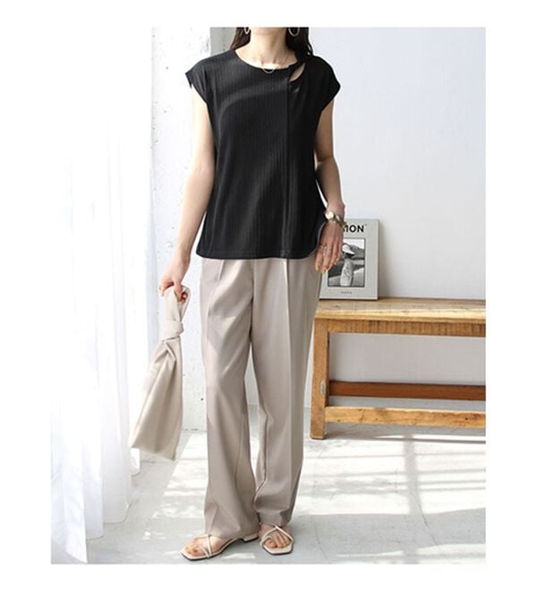 GeeRA（ジーラ）の「ツイストカットワークランダムテレコトップス（カットソー）」｜詳細画像