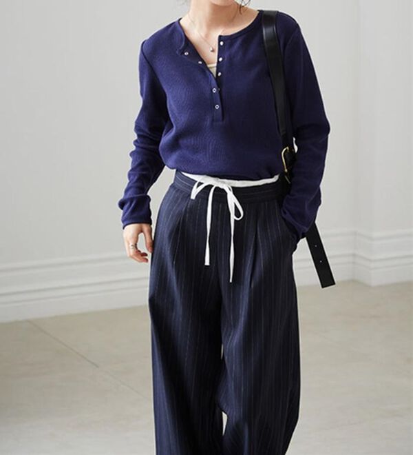 ヘンリーネックワッフルロンT - ベルーナ【公式】