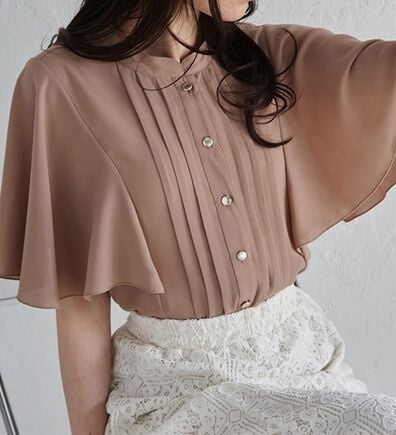 RANAN（ラナン）の「【新色追加】ひんやり！ピンタックフレアー袖ブラウス（ブラウス）」