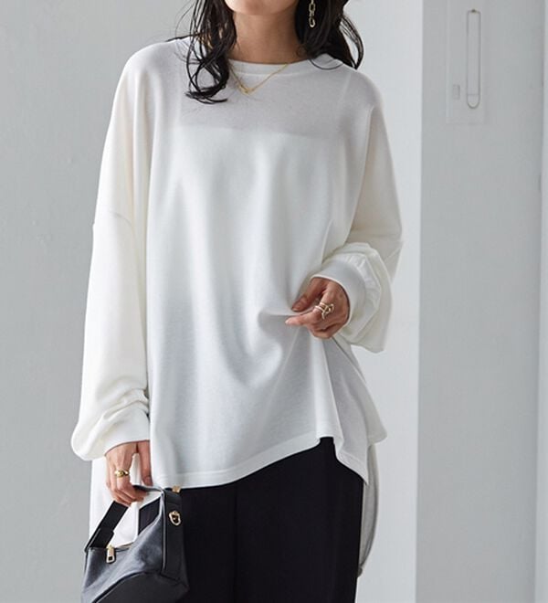 RANAN（ラナン）の「オーバーサイズスウェットＴ（カットソー）」｜ホワイト