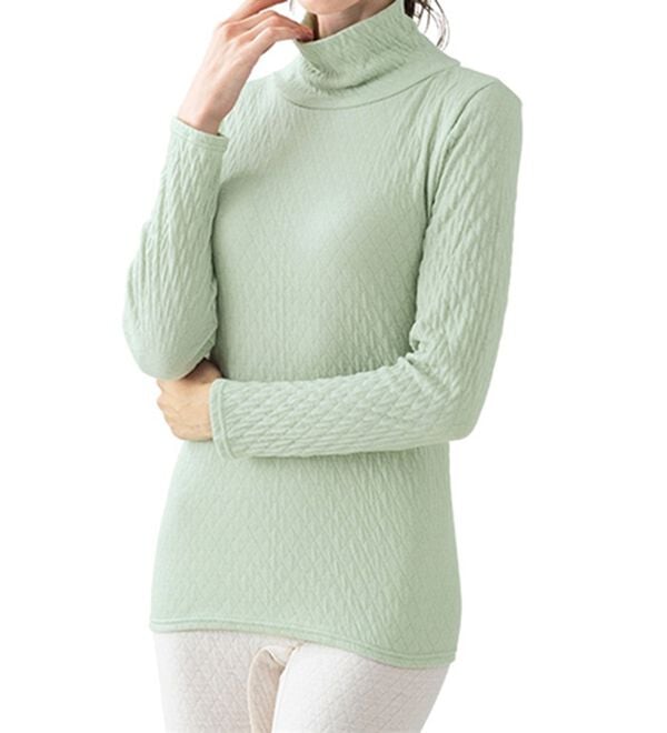 「【３色組】すごくのび～る綿混ふっくら編みタートル（肌着・インナーウェア）」｜詳細画像