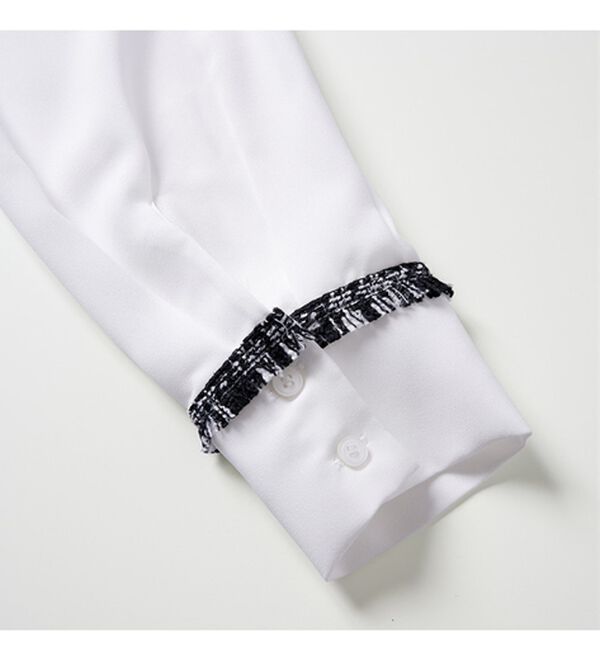 RANAN（ラナン）の「ツイード切替シャツブラウス（ブラウス）」｜詳細画像